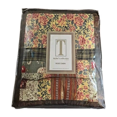Edredom Vintage Taylor's Collection Rose Cabin 86" X 86" Novo Na Caixa - Imagem 1 de 4