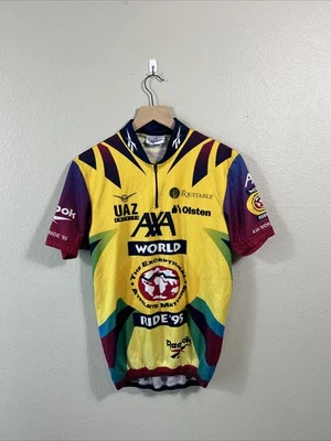 Camiseta deportiva de ciclismo Reebok vintage AXA WORLD RIDE 1995 manga corta talla XL para hombre Foto 1 de 4