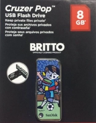 Sandisk Cruzer Pop USB Flash Drive 8GB Romero Britto Soccer Edition  - Image 1 of 4