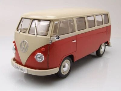 WELLY - Bus de 1963 couleur rouge et beige – VW T1 - 1/18 - WEL18054ROUGE - Photo 1/4