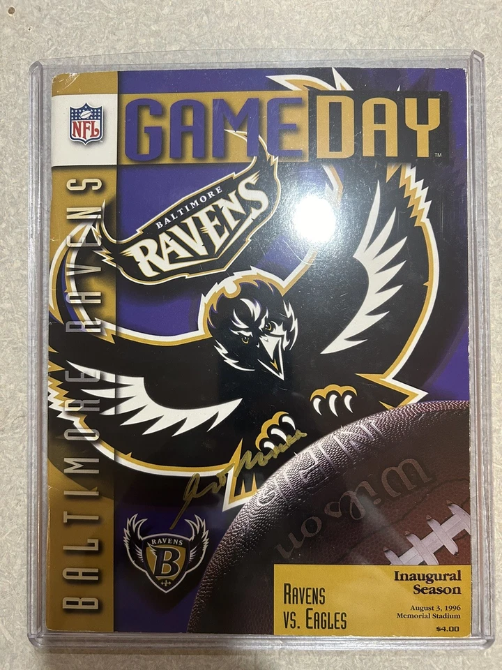Art Modell Autograph Baltimore Ravens 1st Program Inaugural Season 1996 Vintage - Image 1 of 3