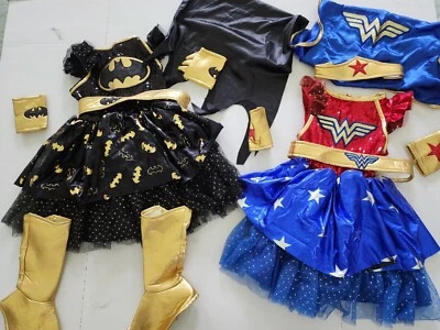HUGE 15 PC LOT GIRLS DRESS UP COSTUMES SUPER HEROES BATGIRL AND WONDER WOMEN  - Image 1 of 4