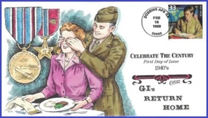 USA1 #3186i U/A COLLINS HAND PAINTED FDC 1940 GI Bill - Imagen 1 de 1