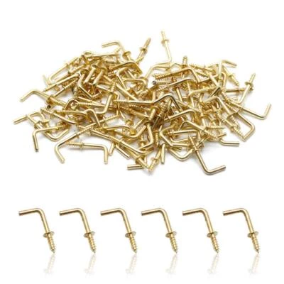 "100 ganchos en L chapados en latón de 1/2"" para colgar y organizar" Foto 1 de 3