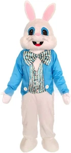New Easter Bunny Costume Adult Rabbit Halloween Mascot Costume Fancy Dress Blue - Picture 1 of 12