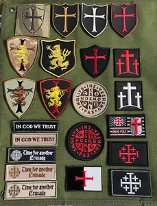 Templar Knight Crusader Holy Shield Jerusalem Christian Cross Hook Loop Patch - Picture 1 of 50