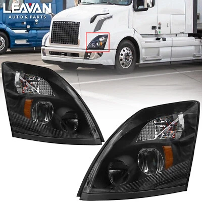 Faros LED de carcasa negra para camión Volvo VNL recto/tractor 04-17 Foto 1 de 4