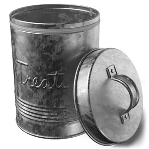 Amici Home Retro Treats Storage Canister for Pet Food 72 Oz - Galvanized Metal - Picture 1 of 7