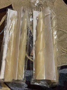 Vintage Beeswax Designs 12" Tapered Yellow Spiral Candles - Picture 1 of 4