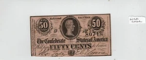T-72 PF-1 1864 $0.50 Confederate Paper Money - Picture 1 of 2