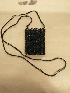 Schwarze Perlenkette Handtasche Etui gebraucht - Bild 1 von 4