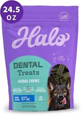 Halo Herbal Dental Treats, Natural, Dental Health, for Large Dogs 25 lbs and Up,