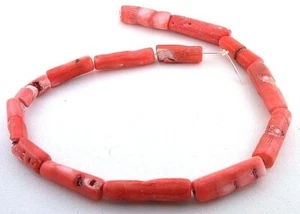 Dyed Peach Branch Section Pieces Tumble Polished Coral Bead 15 Inch Strand CB49 - Picture 1 of 2