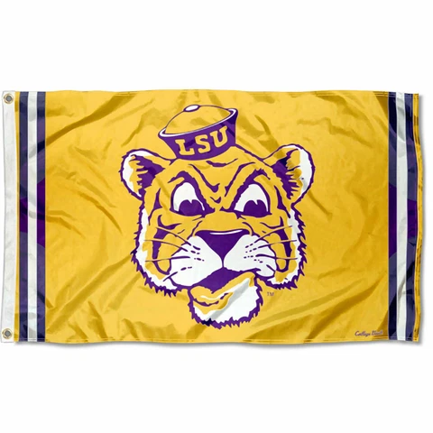 Louisiana State LSU Tigers Vintage Retro Throwback Large Outdoor Flag Cover
