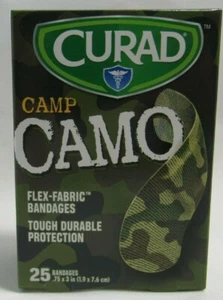 CURAD Camp Camo 25 Bandages Flex Fabric Tough Durable Protection - Bild 1 von 2