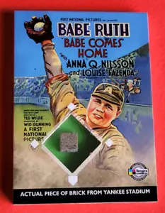 BABE RUTH YANKEE STADIUM BRICK RELIC CARD 2009 MOVIE POSTERS BABE COMES HOME - Imagen 1 de 2