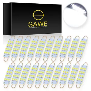 20 x White 43mm 211-2 212-2 214-2 12SMD 1210 Rigid Loop LED Bulb Door Trunk TOOL - Foto 1 di 5