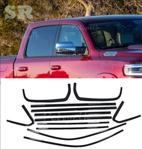 Fits Ram 1500 2019-2025 Gloss Black Steel Windows Strip Sill Molding Cover Trim - Bild 1 von 8