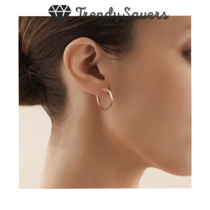 Hypoallergenic 14K Gold Plated Big Hoop Earrings Sensitive Ears Rose Gold Women - Picture 1 of 7
