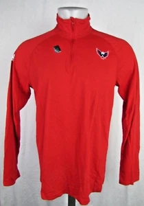 Washington Capitals NHL Adidas Men's 1/4" Zip Long Sleeve Shirt - Picture 1 of 5