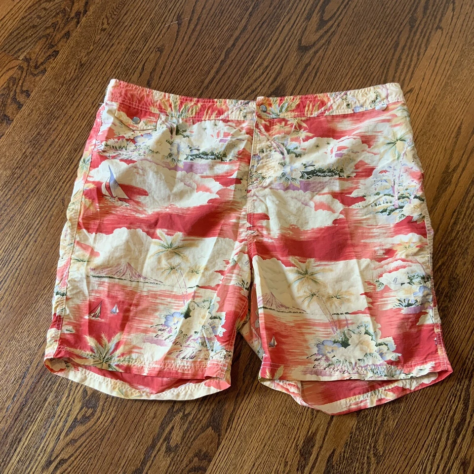 Land's End Mens Swim Trunks Sz XXL Aloha Hawaiian Floral Hoffman EUC - Image 1 of 4