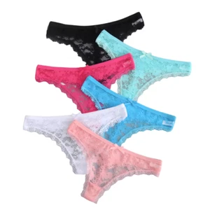 Paquete de 6 ropa interior de encaje sexy suave y cómoda para mujer - Imagen 1 de 8