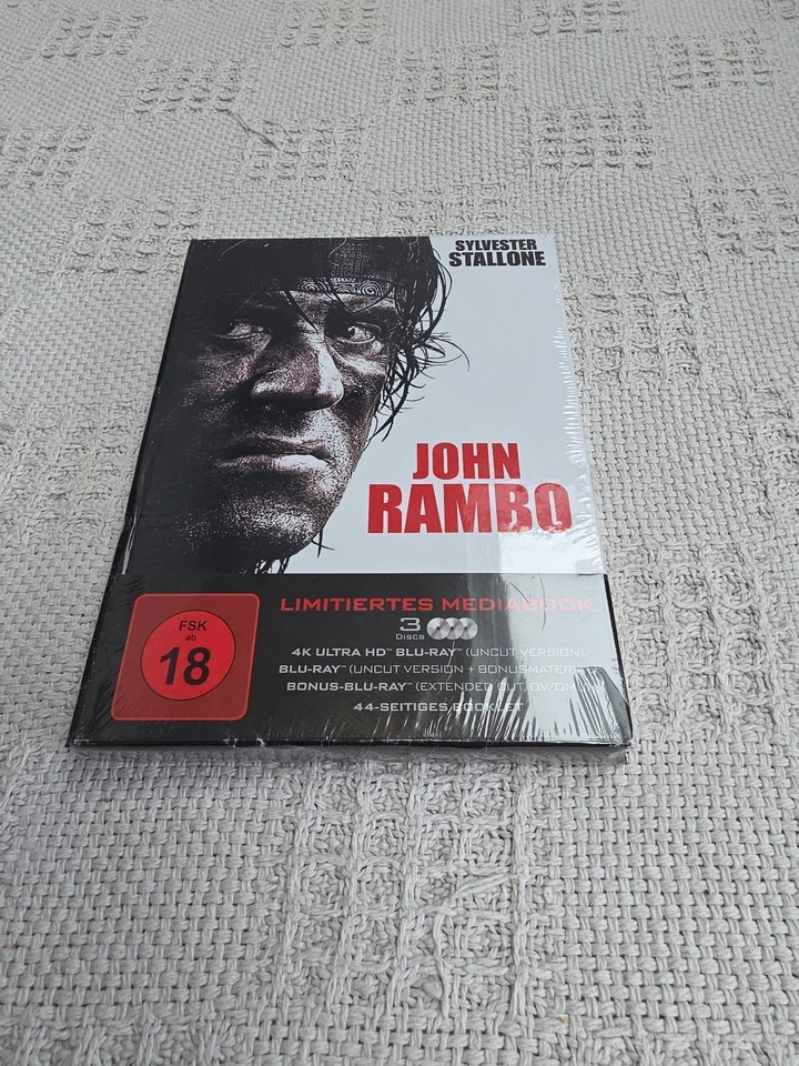John Rambo - Uncut - 4K Ultra HD + Blu-ray - Limited Mediabook - New Sealed  - Bild 1 von 4