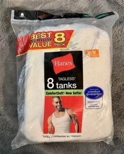 New Hanes Tagless White Tanks 8 Pack Size Medium (38-40”) - Picture 1 of 5