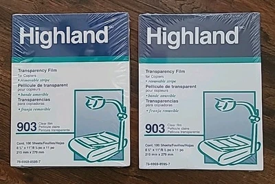 New Highland Transparency Film 903 (2 Boxes) Clear 100 Sheets Sealed - Image 1 of 4