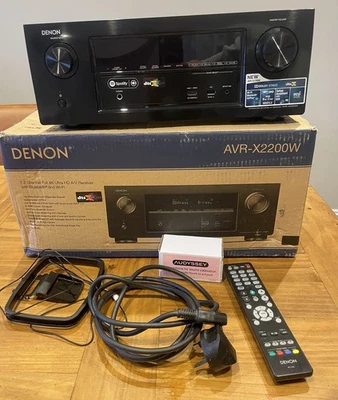 Denon AVR-X2200W 7.2-Channel 4K Ultra HD AV Surround Receiver 120hz Dolby Atmos - Image 1 of 4