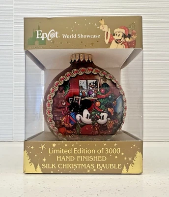 Epcot World Showcase 2015 Limited Edition Of 3000 Red Silk Christmas Bauble - Image 1 of 3