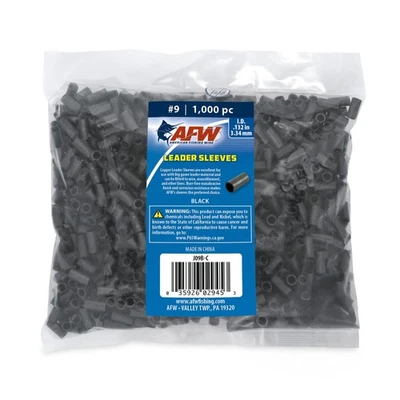 AFW American Fishing Wire Single Barrel Crimp Sleeves #9/.132" Black 1,000 pc - Image 1 of 4