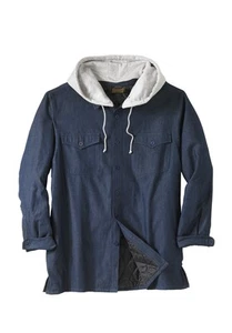 Boulder Creek by KingSize Men's Big & Tall Removable Hooded Shirt Jacket - Picture 1 of 13