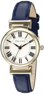 Reloj Anne Klein para mujer AK/2246CRNV tono dorado y azul marino con correa de cuero Foto 1 de 3