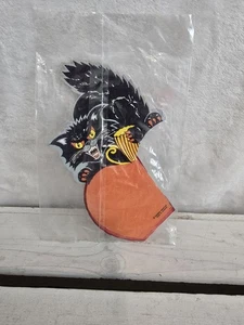 Halloween Die Cut Decorations Black Cat Pumpkin 3D Honeycomb 1960's Denmark  NOS - Picture 1 of 3