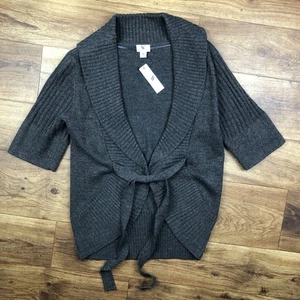 Cárdigan Worthington Mujer Talla M Marrón Oscuro Metálico Corbata Frontal *Leer - Imagen 1 de 9