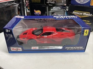 MAISTO 1:18 SCALE LAFERRARI! RED/RED TOP/ BLACK WHEELS! HTF!!! NEW IN BOX! - Picture 1 of 9