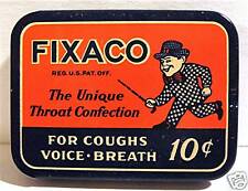 Vintage 1939 Fixaco Medicine Tin / Old Store Stock