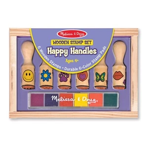 Melissa & Doug ~ Wooden Stamp Set - Happy Handles ~ 4+ - Bild 1 von 2