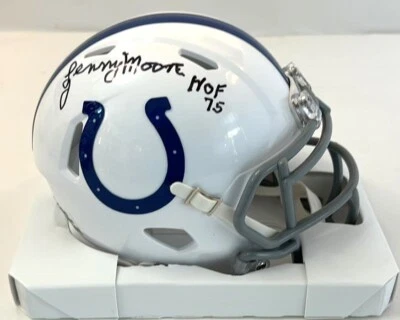 Mini casco de velocidad firmado por Lenny Moore patio 75 guión Indianapolis Colts Schwartz Foto 1 de 4