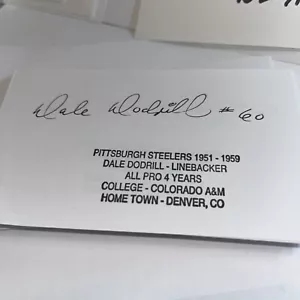 Dale Dodrill 1951 Pittsburgh Steelers Signed 3x5 Index Card - Picture 1 of 1