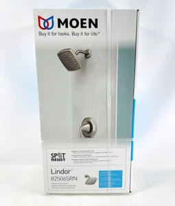Grifo de ducha de 1 manija de níquel cepillado resistente a manchas Moen Lindor 82506SRN - ¡Sellado! - Imagen 1 de 8