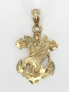 10K Yellow Gold Eagle Anchor Pendant (AP1138873) - Picture 1 of 4