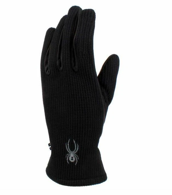 Spyder Leather Palm Gloves Black Small 1 Count