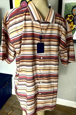 Tallia Button Shirt Mens Size 18 1/2 Striped Shirt y2 - Image 1 of 4
