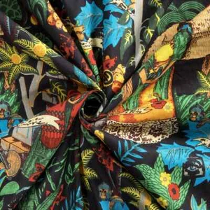 Indian Black Frida Hand Printed Cotton Fabric Sewing Fabrics Dressmaking Crafts - Picture 1 of 4