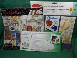 12 x 12 Scrapbooking Paper and Sticker Lot Baseball New - Picture 1 of 10