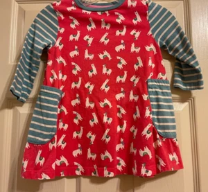 Mini Boden Llama Print Tunic with Pockets Girls Top Size 6/7 - Picture 1 of 4