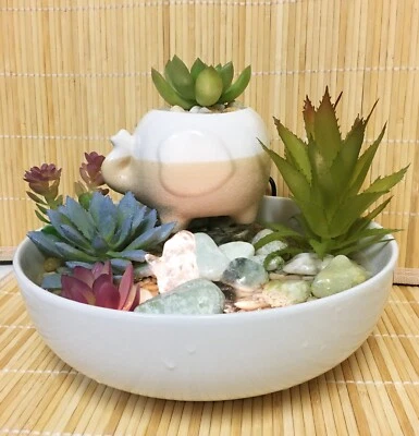 Fuente de agua elefante de mesa tranquila jade y suculenta ENVÍO GRATUITO #857 Foto 1 de 4