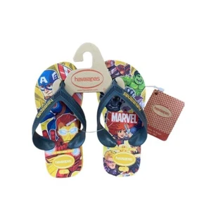 10c Havaianas Youth Marvel Comics Orange Citrus Flip Flops Sandals New - Picture 1 of 12